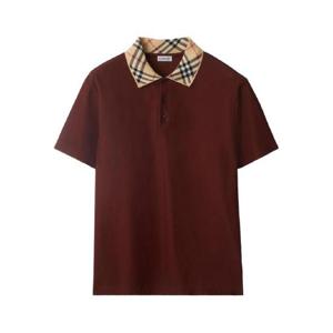 버버리 체크 칼라 코튼 폴로 셔츠 8110945