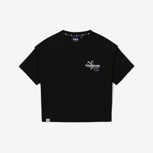 [휠라키즈]Girls 그래픽 티셔츠_(FK2RSG2304F_BLK)