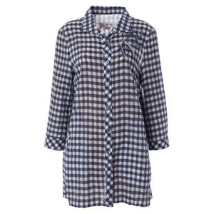 [조순희]자수포인트 체크 블라우스(JLMB234)