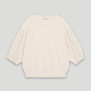 [코데즈컴바인] 소매우븐배색 셔링 7부티셔츠 (CKB-TS526W4)