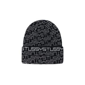 스투시 자카드 커프 비니 블랙 1321114