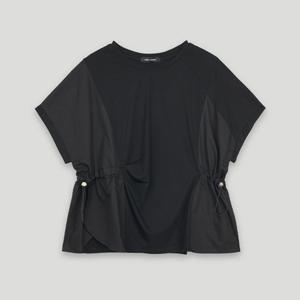 [코데즈컴바인] 언발 우븐배색 스트링 티셔츠 (CKB-TS386W5)