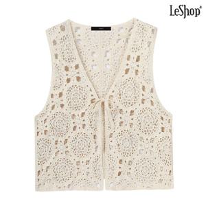 [르샵]오픈 끈 펀칭 뜨개 베스트 (DP2VW003A)