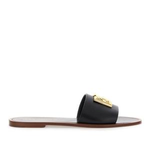 돌체앤가바나 블랙 오픈 토 골드 로고 장식 샌들 CQ0619 AW5768