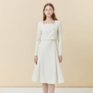 [라인]쥬얼버튼 스퀘어넥 원피스 (NGOPOK93)