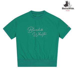 [블랙앤화이트]여성 라글란 반팔 우븐 티셔츠 9455LZSP_GREEN