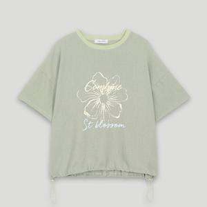 [코데즈컴바인] 립배색 프린트 스트링 블라우스 (CKB-BL301W5)