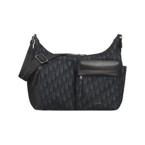 디올 미디움 라이더 소프트 호보 백 디올 오블리크 자카드 앤 그레인드 카프스킨 블랙 1ESME190YKS-H03E