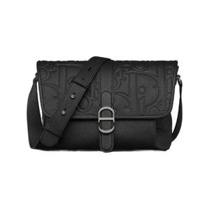 디올 미디움 디올 데일리 메신저 백 플랩 디올 그래비티 레더 앤 그레인드 카프스킨 블랙 블랙 1ESPO376LLG-H00N