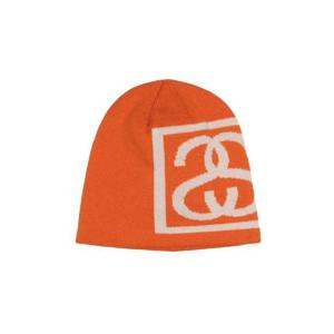 스투시 SS 링크 스컬캡 비니 오렌지 1321117
