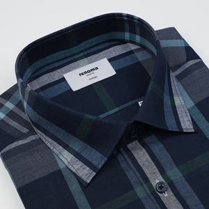 [레노마 일반핏 반소매] RPUSG0-237NY 얇고 가볍고 시원한 린넨혼방 빅체크남방[밑단일자]