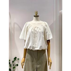 올리브데올리브 (OW5MB460) 벌룬 소매 리본 스트링 양면 블라우스