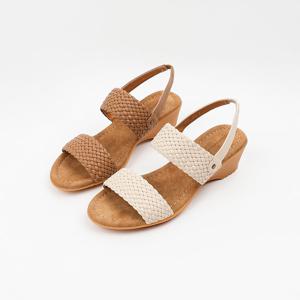 [신난다슈] 여성 슬링백 샌들 힐 5cm 2종 여자 웨지 힐 뮬 샌들 발편한 통굽 MRO257211