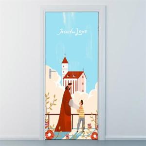 아트박스/낭만창고 nces105-예수님과 함께-현관문시트지