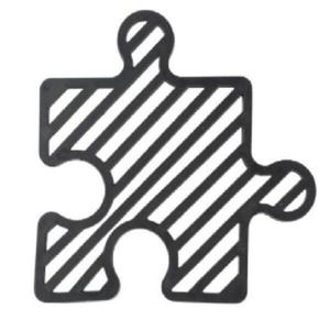 아트박스/와인앤쿡 실리콘 퍼즐 냄비받침(블랙) 1개