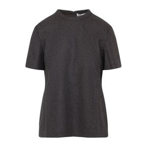 까르뱅 다크 그레이 라운드 넥 반팔 플레인 티셔츠 6252K21036