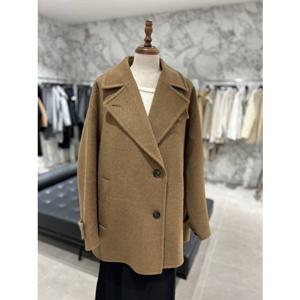 보브 VOV 레더 패치 카라 울 하프 코트 (71144102011)