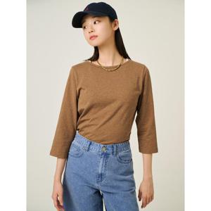 [빈폴레이디스] 7부 보트넥 슬림핏 티셔츠  브라운 (BF5741C01D)