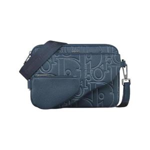 디올 새들 트리플 파우치 디올 그래비티 아웃라인 레더 앤 그레인드 카프스킨 네이비 블루 1ADPO276LGP-H578