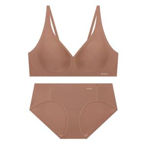 슬랜더 더블 볼륨 프리컷 브라 팬티 세트 - 모카