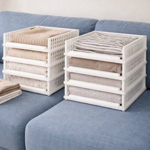 풀 슬라이딩 옷정리 적층 트레이 중형 5P