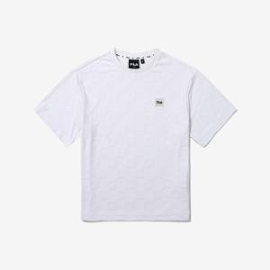 [휠라키즈]자가드 체커보드 티셔츠. (FK2RSG2201M_OWH)