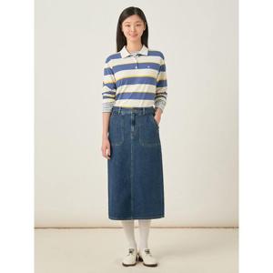 [빈폴레이디스] 멜로우 데님 스커트  블루 (BF5727C71P)