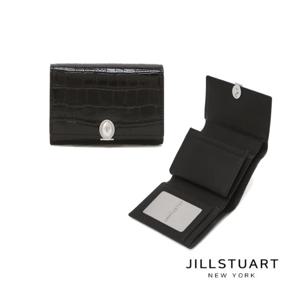 [질스튜어트] 블랙 크로커 엠보 가죽 3단 반지갑 JAWA5F801BK