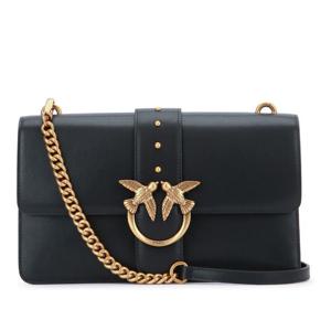 핀코 블랙 가죽 골드톤 체인 숄더 백 105857A0F1 Z99Q