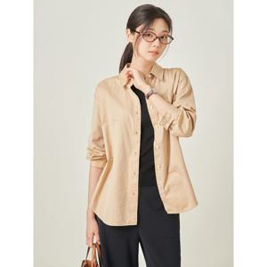 [빈폴레이디스] 코튼 트윌 워싱 오버핏 셔츠  베이지 (BF5864C01A)