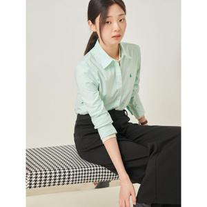 [빈폴레이디스] 옥스포드 스트레치 레귤러핏 셔츠  애플 그린 (BF5864E01K)