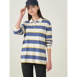 [빈폴레이디스] 스트라이프 럭비 티셔츠 블루 (BF5741C50P)