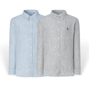 [헤지스] 남성 린넨 스트라이프 긴팔셔츠 HZSH5C105