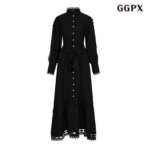 GGPX 진주 버튼 롱 원피스 (GOCOW042D)