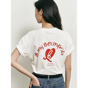 [빈폴레이디스] 그래픽 오버핏 반소매 티셔츠 화이트 (BF5842N111)