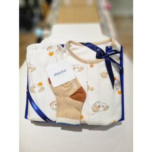 [압소바] [쌍둥이 백일 돌선물세트] 콜린 아이보리내의 + 단말 2종세트 (A2C10316S2-2)