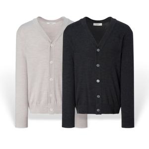 [헤지스] 남성 솔리드 브이넥 가디건 HZSW5D202