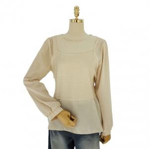 abfz  (AZZ4HB32) 라운드 허리포인트 블라우스