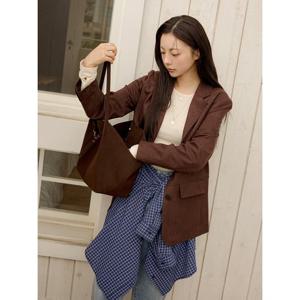 [올리브데올리브]자수 장식 포켓 체크 셔츠  OW5AB885