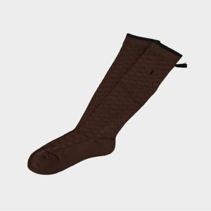 [와이드앵글]여성 CO 자가드 배색 니삭스WWU25S06