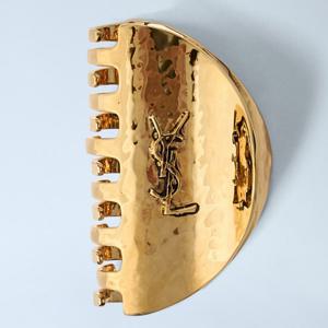 26 SS 생로랑 Cassandre 카산드레 로고 엠보스 크로우 헤어 클립 841632 Y1500 8060