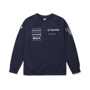 데상트 공용 기모 스트레치 우븐 맨투맨 BP323SWH91-NVY0