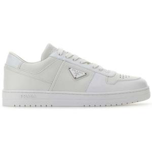 26 SS 프라다 다운타운 로고 화이트 레더 레이스업 스니커즈 2EE364FD0033LJ6