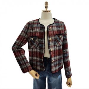 abfz  (AZZ4HJ07) 모혼방 체크 금장 트위드자켓