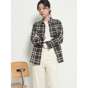 [빈폴레이디스] 기모 체크 레귤러핏 셔츠  카키 (BF5964C01H)