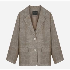 [써스데이아일랜드][여성]체크패턴 린넨 투버튼 자켓 T256MJK135W