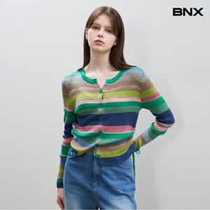 [BNX]멀티 스트라이프 옆 스트링 가디건 (BX3CD034L0)