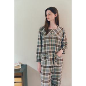 (비너스)보온성이 좋은 면캐시미어 체크무늬 잠옷세트-VPA4563W