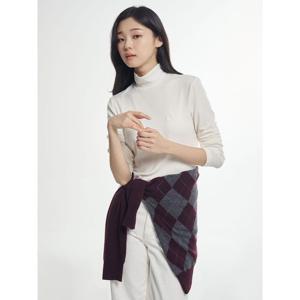 [빈폴레이디스] [Essential] 울 텐셀 터틀넥 티셔츠  아이보리 (BF5X41E020)