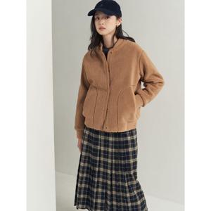 [빈폴레이디스] 뽀글이 스태디움 점퍼  옐로이시 브라운 (BF5X39C01B)